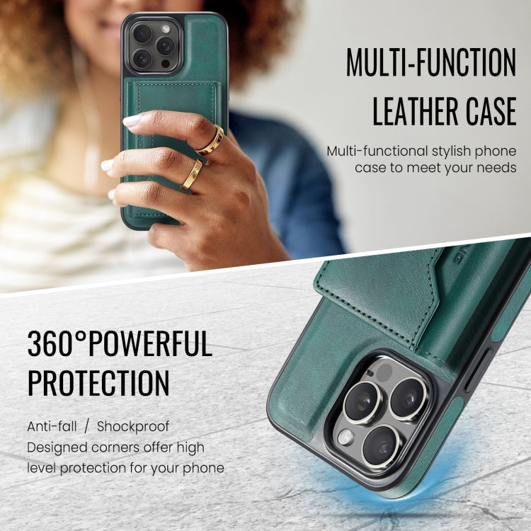 For iPhone 14 Pro Max DG.MING MAGKING-K2 Series MagSafe RFID Card Bag Detachable Phone Case(Green) - iPhone 14 Pro Max Cases by DG.MING | Online Shopping UK | buy2fix