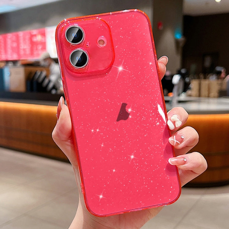 For iPhone 16 Plus Glitter Powder TPU Phone Case(Transparent Red) - iPhone 16 Plus Cases by buy2fix | Online Shopping UK | buy2fix