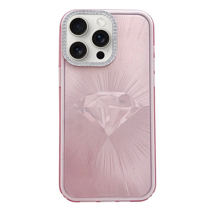 For iPhone 16 Pro Max Diamond Texture TPU Hybrid PC IMD Phone Case(Pink) - iPhone 16 Pro Max Cases by buy2fix | Online Shopping UK | buy2fix