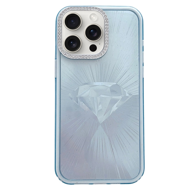 For iPhone 16 Pro Max Diamond Texture TPU Hybrid PC IMD Phone Case(Blue) - iPhone 16 Pro Max Cases by buy2fix | Online Shopping UK | buy2fix