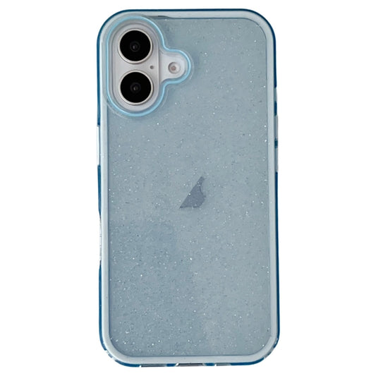 For iPhone 16 Plus IMD 3 in 1 Glitter TPU Hybrid PC Phone Case(Blue) -  by buy2fix | Online Shopping UK | buy2fix