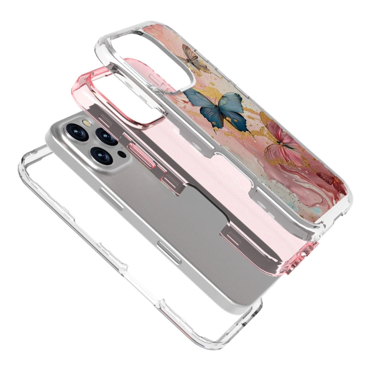 For iPhone 16 Pro Max Small Fresh Sticker PC + TPU Shockproof Phone Case(Butterfly) - iPhone 16 Pro Max Cases by buy2fix | Online Shopping UK | buy2fix