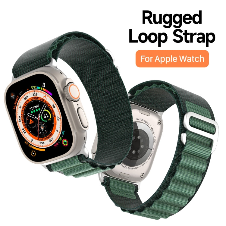 For Apple Watch 46mm / 49mm / 45mm / 44mm DUX DUCIS GS Series Nylon Loop Watch Band(Dark Green) - Watch Bands by DUX DUCIS | Online Shopping UK | buy2fix