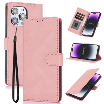 For iPhone 16 Pro Fantasy Skin-feel Calfskin Texture Leather Phone Case(Pink) - iPhone 16 Pro Cases by buy2fix | Online Shopping UK | buy2fix