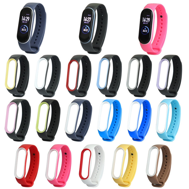 For Xiaomi Mi Band 5 Two-color TPE Watch Band(White+Red) - Watch Bands by buy2fix | Online Shopping UK | buy2fix