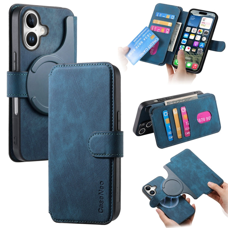 For iPhone 16 Plus CaseNeo MagSafe RFID Anti-theft Retro Leather Phone Case(Blue) - iPhone 16 Plus Cases by CaseNeo | Online Shopping UK | buy2fix