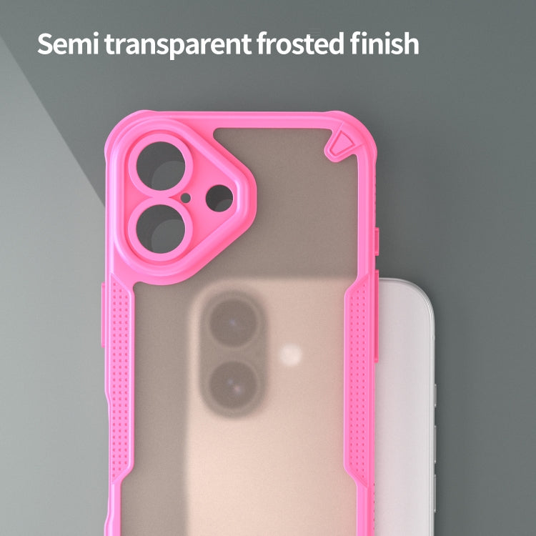 For iPhone 16 Armor Glaze PC Hybrid TPU Phone Case(Pink) - iPhone 16 Cases by buy2fix | Online Shopping UK | buy2fix