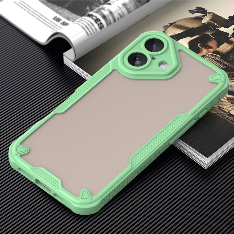 For iPhone 16 Armor Glaze PC Hybrid TPU Phone Case(Green) - iPhone 16 Cases by buy2fix | Online Shopping UK | buy2fix