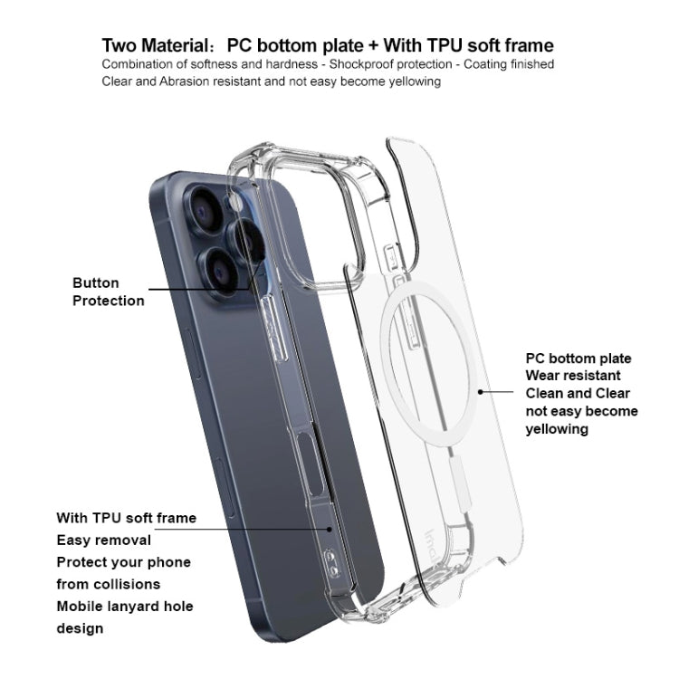 For iPhone 16 Pro Max IMAK Space Shield PC + TPU Airbag Shockproof MagSafe Phone Case(Transparent) - iPhone 16 Pro Max Cases by imak | Online Shopping UK | buy2fix