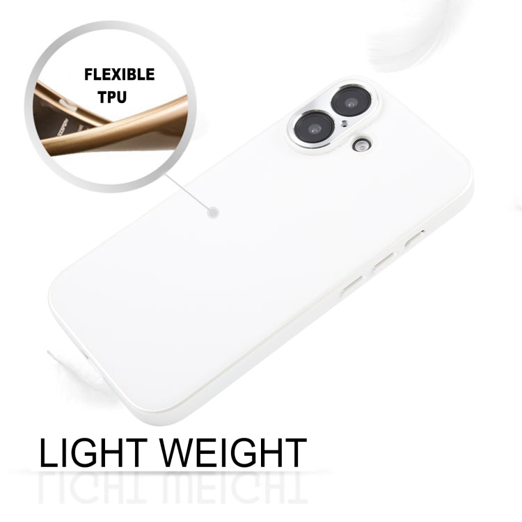 For iPhone 16 Plus GEBEI Plain Leather TPU Hybrid PU Phone Case(White) - iPhone 16 Plus Cases by GEBEI | Online Shopping UK | buy2fix