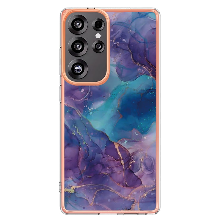 For Samsung Galaxy S25 Ultra 5G Electroplating Marble Dual-side IMD Phone Case(Purple 016) - Galaxy S25 Ultra 5G Cases by buy2fix | Online Shopping UK | buy2fix