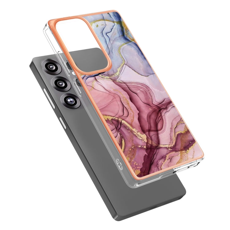 For Samsung Galaxy S25 Ultra 5G Electroplating Marble Dual-side IMD Phone Case(Rose Red 014) - Galaxy S25 Ultra 5G Cases by buy2fix | Online Shopping UK | buy2fix