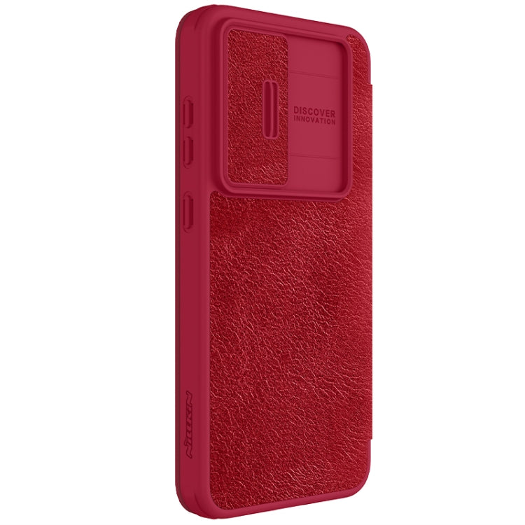 For Samsung Galaxy S24 FE 5G NILLKIN QIN Series Pro Sliding Camera Cover Design Leather Phone Case(Red) - Galaxy S24 FE 5G Cases by NILLKIN | Online Shopping UK | buy2fix