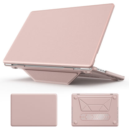 For MacBook Pro 16.2 inch A2991 / A2485 Business Magnetic Holder PC + PU Laptop Protective Case(Pink) - MacBook Pro Cases by buy2fix | Online Shopping UK | buy2fix