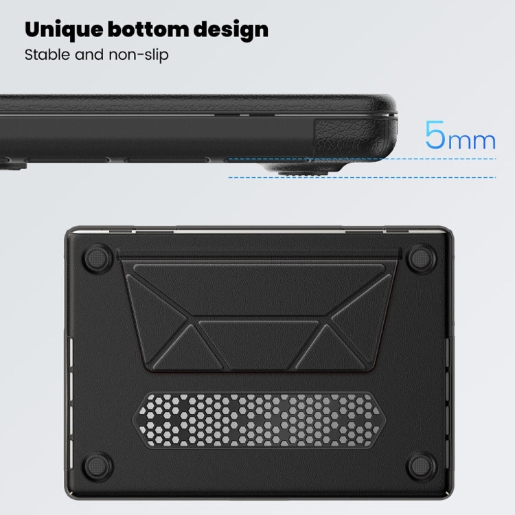 For MacBook Pro 16.2 inch A2991 / A2485 Business Magnetic Holder PC + PU Laptop Protective Case(Black) - MacBook Pro Cases by buy2fix | Online Shopping UK | buy2fix