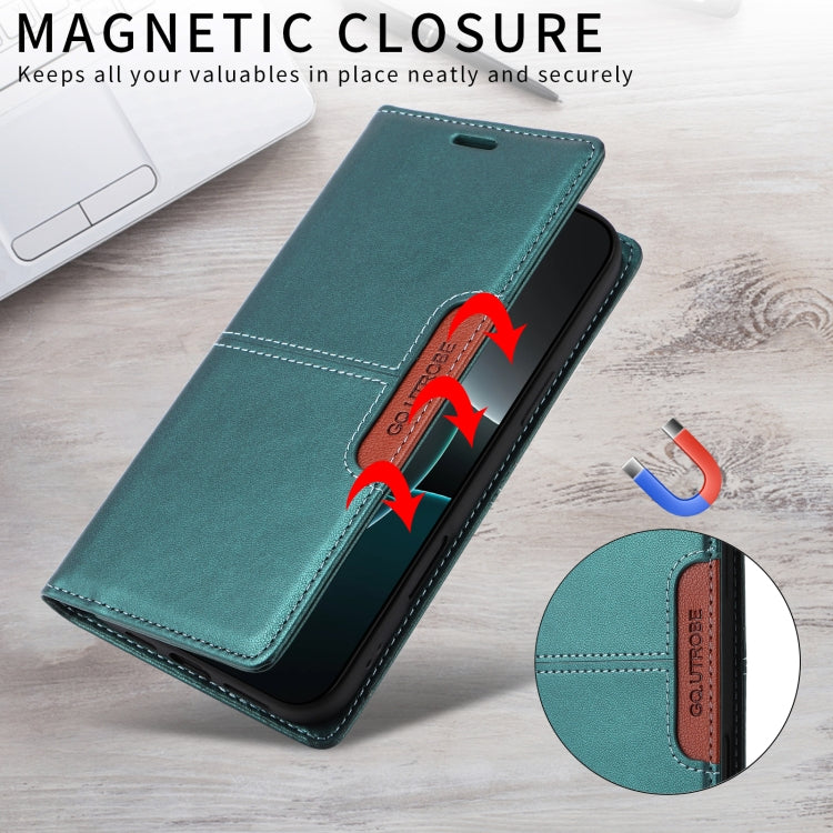 For iPhone 16 Pro Max GQUTROBE G01 RFID Anti-theft Leather Phone Case(Green) - iPhone 16 Pro Max Cases by GQUTROBE | Online Shopping UK | buy2fix