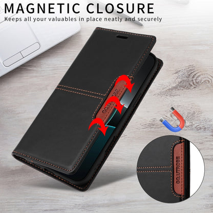 For iPhone 16 GQUTROBE G01 RFID Anti-theft Leather Phone Case(Black) - iPhone 16 Cases by GQUTROBE | Online Shopping UK | buy2fix