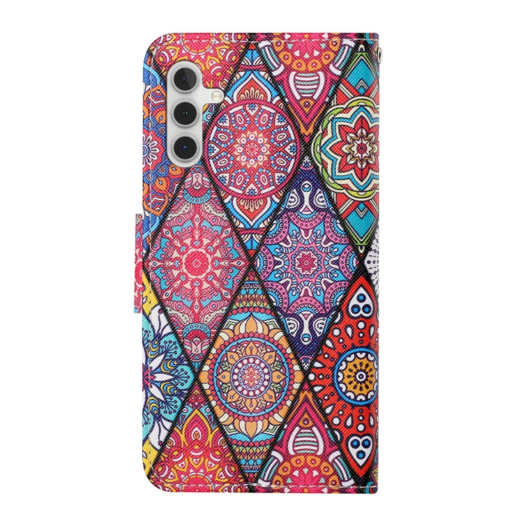 For Samsung Galaxy S25+ 5G Colored Drawing Pattern Leather Phone Case(Diamond Totem) - Galaxy S25+ 5G Cases by buy2fix | Online Shopping UK | buy2fix