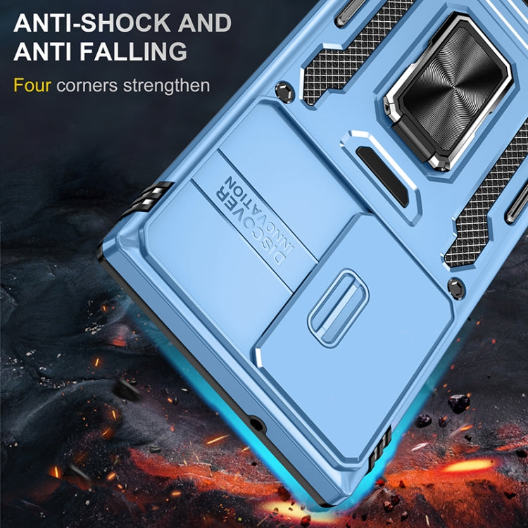 For Samsung Galaxy S25 Ultra 5G Armor PC Hybrid TPU Camera Shield Phone Case(Light Blue) - Galaxy S25 Ultra 5G Cases by buy2fix | Online Shopping UK | buy2fix