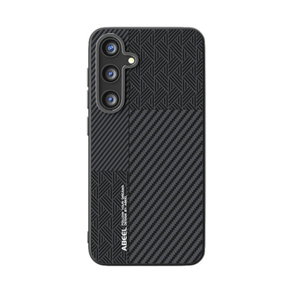 For Samsung Galaxy S25 5G ABEEL 6D Micro Relief MagSafe Magnetic Phone Case(Carbon Fiber Black) - Galaxy S25 5G Cases by buy2fix | Online Shopping UK | buy2fix