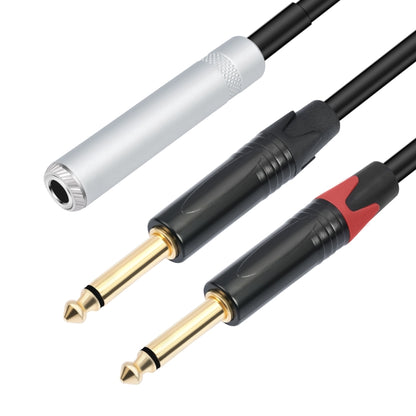 6.35mm 1/4 TRS Stereo Female to Dual Male Y-type Audio Cable, Length:50cm - Microphone Audio Cable & Connector by buy2fix | Online Shopping UK | buy2fix