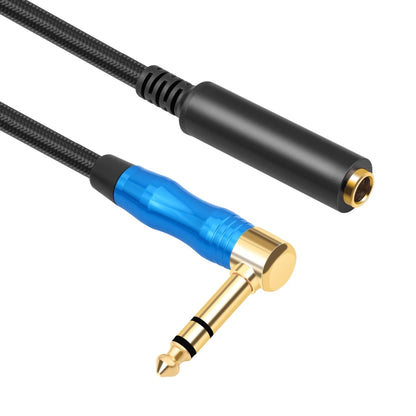 6.35mm 1/4 TRS Male Stereo Elbow to Female Electric Guitar Audio Cable, Length:1m(Black Blue) - Microphone Audio Cable & Connector by buy2fix | Online Shopping UK | buy2fix