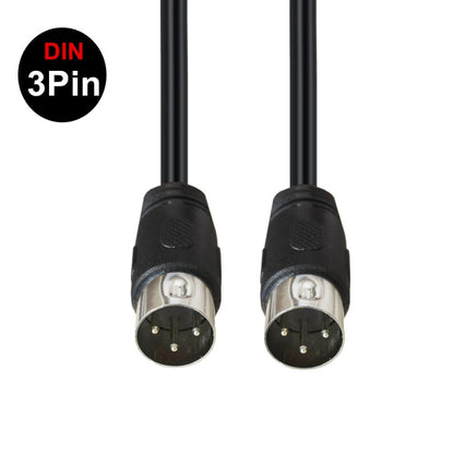 DIN Male to Male 3 Pin Signal Transmission for TV, DVD Player Adapter Cable, Length:1.5m(Black) - Microphone Audio Cable & Connector by buy2fix | Online Shopping UK | buy2fix