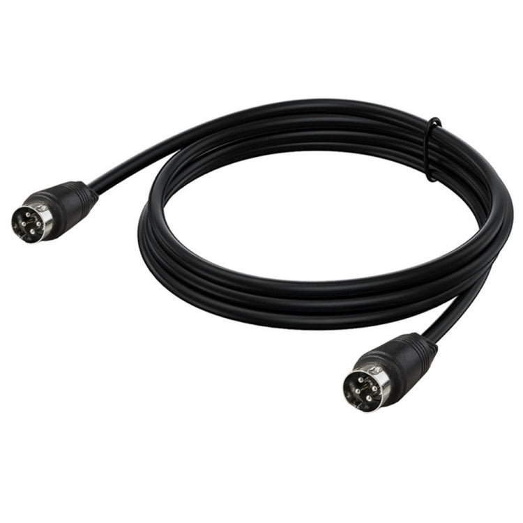 MD DIN 4 Pin Male to Male AC/DC Power Audio Adapter Cable, Length:1m(Black) - Microphone Audio Cable & Connector by buy2fix | Online Shopping UK | buy2fix