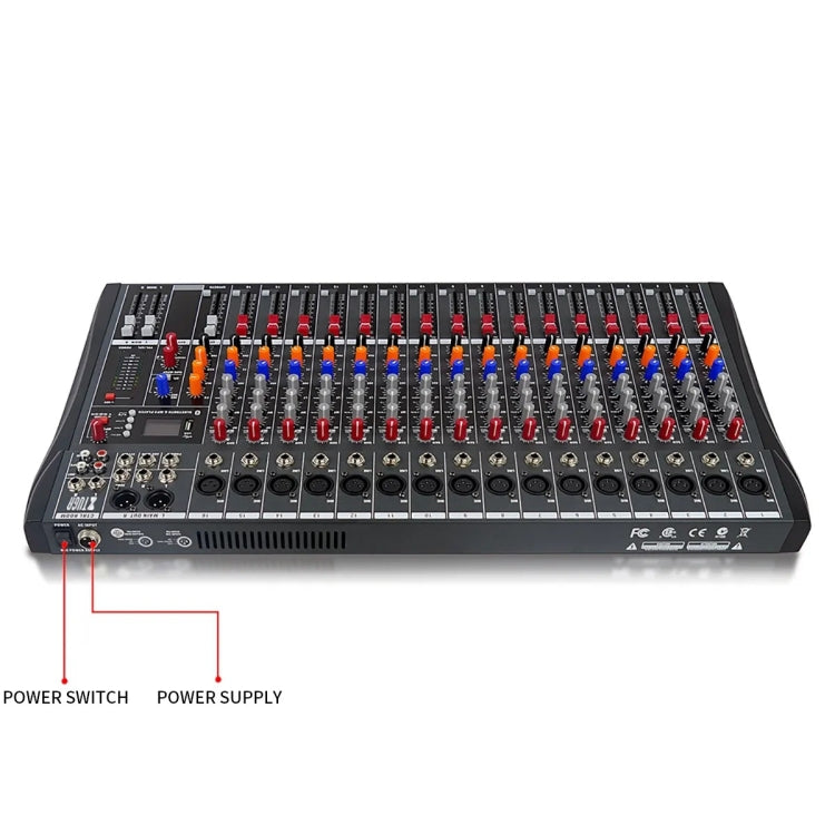 XTUGA CT160X 16-Channels Audio Mixer DJ Mixing Console with 48V Power Supply(US Plug) - Live Sound Effects Processors by XTUGA | Online Shopping UK | buy2fix