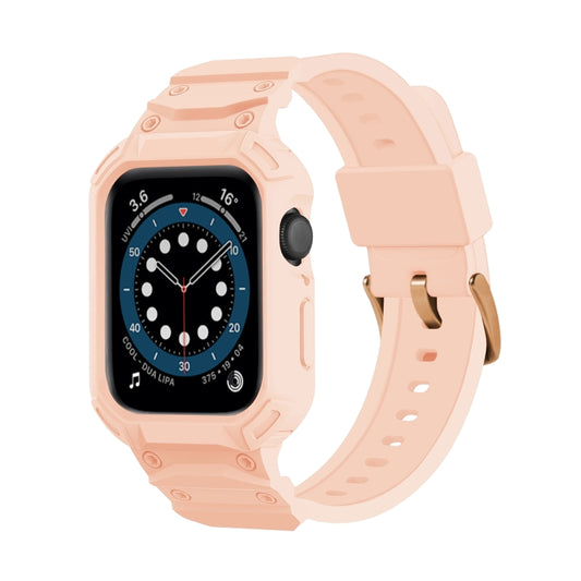 For Apple Watch Series 10 42mm Armor TPU Case Integrated Watch Band(Pink) - Watch Cases by buy2fix | Online Shopping UK | buy2fix