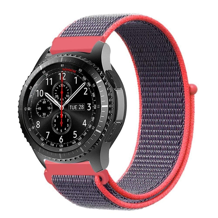 For Samsung Galaxy Watch 42mm Nylon Braided Watch Band(Electric Pink) - Watch Bands by buy2fix | Online Shopping UK | buy2fix