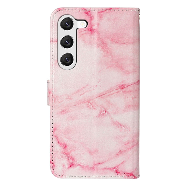 For Samsung Galaxy S25 5G Colored Drawing Marble Pattern Leather Phone Case(Pink Marble) - Galaxy S25 5G Cases by buy2fix | Online Shopping UK | buy2fix