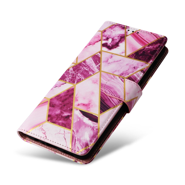 For Samsung Galaxy S25 5G Marble Bronzing Stitching Leather Phone Case(Purple) - Galaxy S25 5G Cases by buy2fix | Online Shopping UK | buy2fix