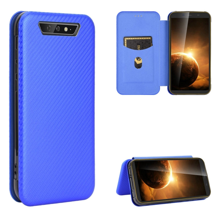 For Blackview BV5500 / BV5500 Pro / BV5500 Plus Carbon Fiber Texture Horizontal Flip TPU + PC + PU Leather Case with Card Slot(Blue) - More Brand by buy2fix | Online Shopping UK | buy2fix