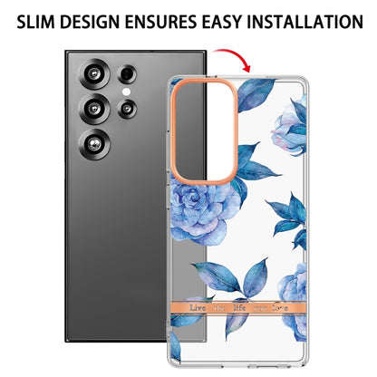 For Samsung Galaxy S25 Ultra 5G Flowers and Plants Series IMD TPU Phone Case(Orchid Peony) - Galaxy S25 Ultra 5G Cases by buy2fix | Online Shopping UK | buy2fix