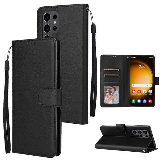 For Samsung Galaxy S25 Ultra 5G 3-Card Slots Multifunctional Leather Phone Case(Black) - Galaxy S25 Ultra 5G Cases by buy2fix | Online Shopping UK | buy2fix