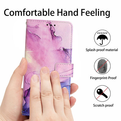 For Samsung Galaxy S25 Ultra 5G Painted Marble Pattern Leather Phone Case(Purple) - Galaxy S25 Ultra 5G Cases by buy2fix | Online Shopping UK | buy2fix