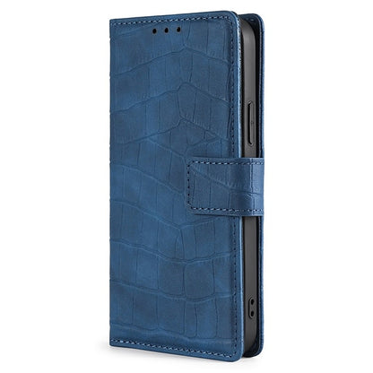 For Samsung Galaxy S25 5G Skin Feel Crocodile Magnetic Clasp Leather Phone Case(Blue) - Galaxy S25 5G Cases by buy2fix | Online Shopping UK | buy2fix