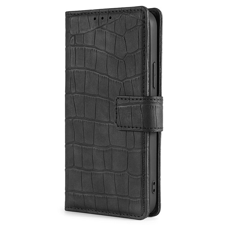 For Samsung Galaxy S25 Ultra 5G Skin Feel Crocodile Magnetic Clasp Leather Phone Case(Black) - Galaxy S25 Ultra 5G Cases by buy2fix | Online Shopping UK | buy2fix