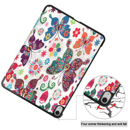 For iPad Air 11 2024 / 2022 / 2020 10.9 Colored Drawing Horizontal Flip Leather Case with Three-folding Holder & Sleep / Wake-up Function(Colorful Butterfly) - iPad Air (2022) / (2020) 10.9 Cases by buy2fix | Online Shopping UK | buy2fix