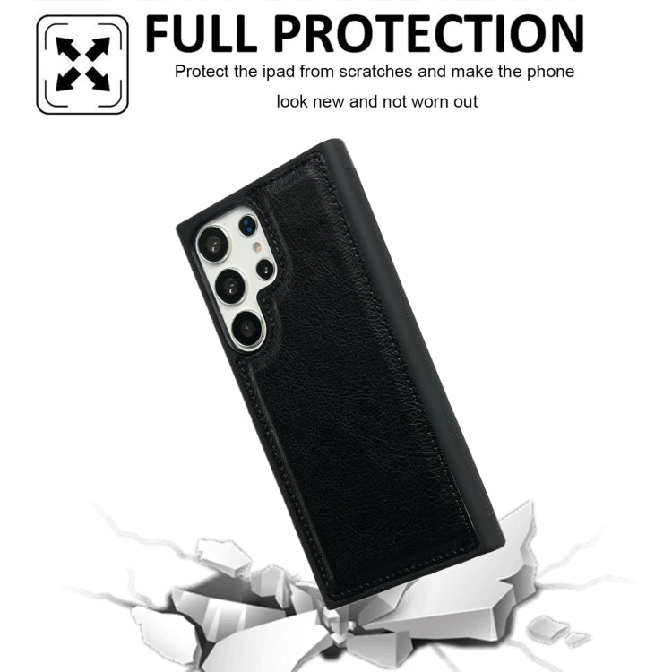 For Samsung Galaxy S25+ 5G Cowhide Texture Back Cover Phone Case(Black) - Galaxy S25+ 5G Cases by buy2fix | Online Shopping UK | buy2fix