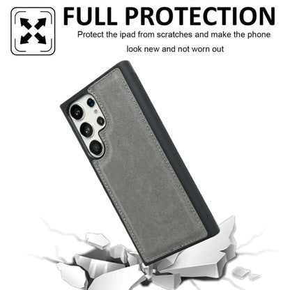 For Samsung Galaxy S25+ 5G Cowhide Texture Back Cover Phone Case(Grey) - Galaxy S25+ 5G Cases by buy2fix | Online Shopping UK | buy2fix