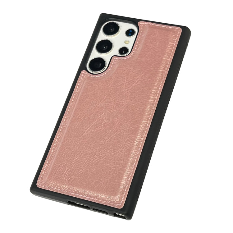 For Samsung Galaxy S25 5G Cowhide Texture Back Cover Phone Case(Rose Gold) - Galaxy S25 5G Cases by buy2fix | Online Shopping UK | buy2fix