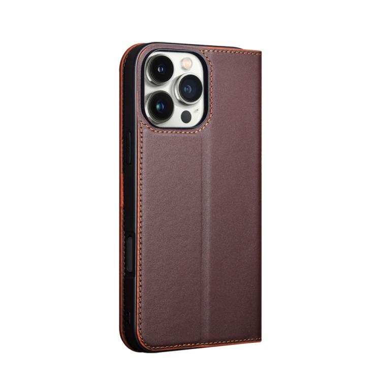 For iPhone 16 Pro QIALINO Classic Gen2 Genuine Leather Phone Case(Brown) - iPhone 16 Pro Cases by QIALINO | Online Shopping UK | buy2fix