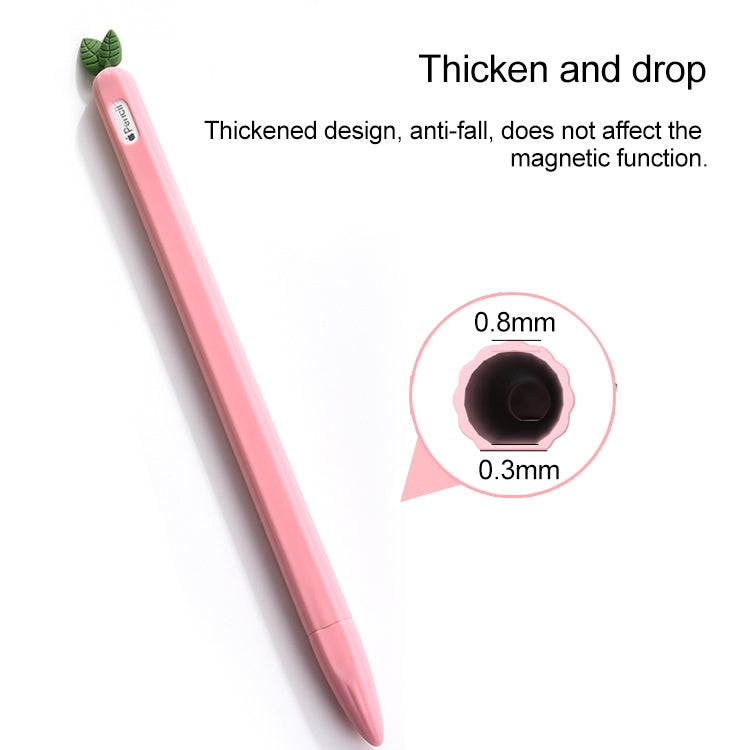 For Apple Pencil 1 Contrasting Color Mint Leaf Silicone Non-slip Protective Cover(Red) - Pencil Accessories by buy2fix | Online Shopping UK | buy2fix