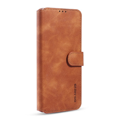 For Samsung Galaxy S20 FE DG.MING Retro Oil Side Horizontal Flip Case with Holder & Card Slots & Wallet(Brown) - Galaxy S20 FE Cases by DG.MING | Online Shopping UK | buy2fix