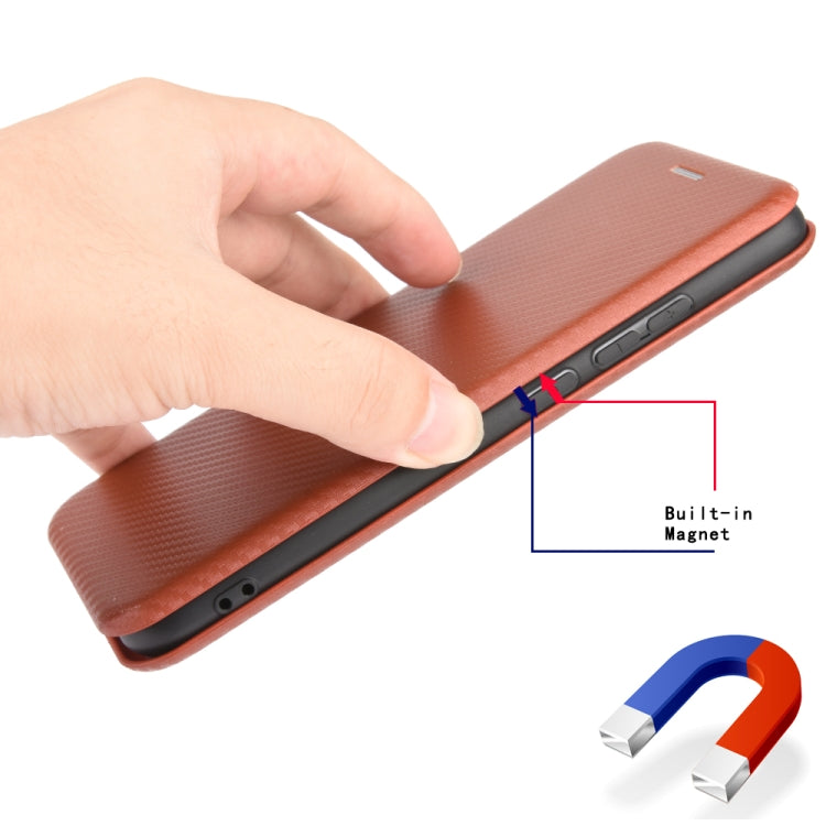 For DOOGEE N20 Pro Carbon Fiber Texture Horizontal Flip TPU + PC + PU Leather Case with Card Slot(Brown) - More Brand by buy2fix | Online Shopping UK | buy2fix