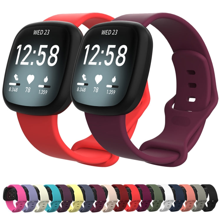 For Fitbit Versa 4 / Versa 3 / Sense 2 / Sense Silicone Watch Band, Size: L(Apricot) - Watch Bands by buy2fix | Online Shopping UK | buy2fix