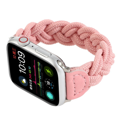 Elastic Woven Watch Band For Apple Watch Ultra 49mm&Watch Ultra 2 49mm / Series 9&8&7 45mm / SE 3&SE 2&6&SE&5&4 44mm / 3&2&1 42mm, Length:160mm(Pink) - Watch Bands by buy2fix | Online Shopping UK | buy2fix