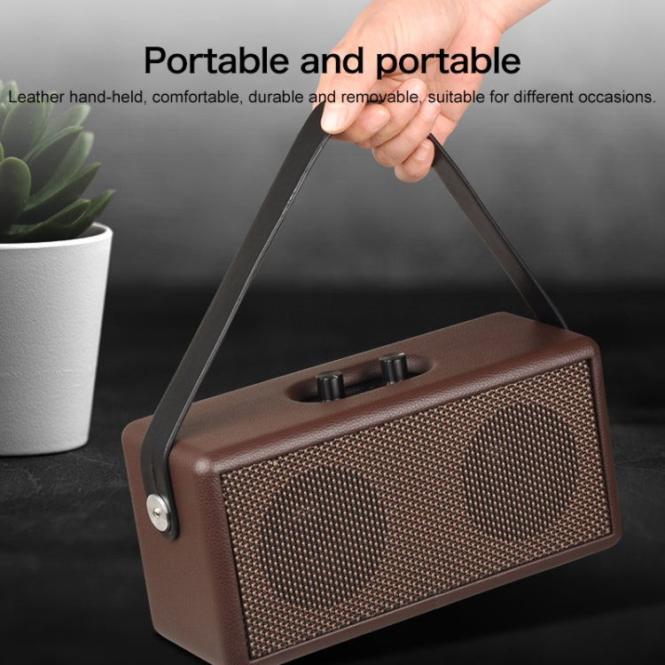 D30 Portable Subwoofer Wooden Bluetooth 4.2 Speaker, Support TF Card & 3.5mm AUX & U Disk Play(Brown) - Desktop Speaker by buy2fix | Online Shopping UK | buy2fix